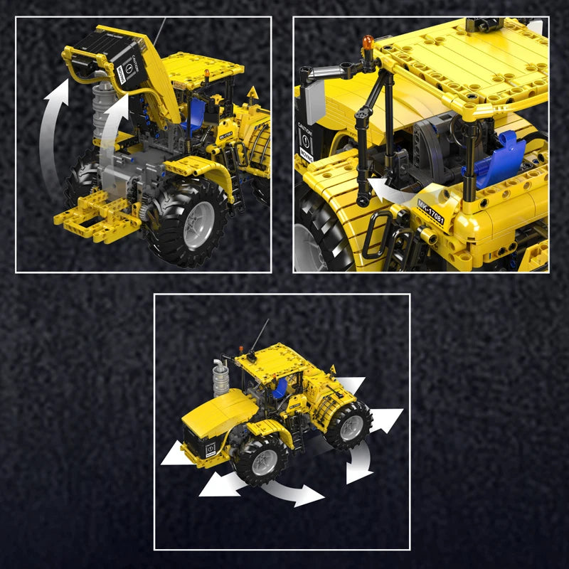 Mould King 17081/17082 juguetes técnicos para coche, Tractor articulado RC Challenger
