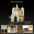 Juego de bloques de construcción de iglesia de Venecia, modelo de punto de referencia arquitectónico con luces LED