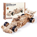 Robotime-rompecabezas de madera 3D, Kits de modelos de coches de carreras, 5H, construcción de 8-10M, motor rugiente mecánico LK505 para adultos, adolescentes y niños