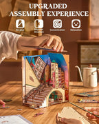 Robotime - Kits de Casa en Miniatura para Armar, Escena de Calle con Luces, Diorama, Kit de Construcción de Modelos, Decoración, Regalo para Adultos