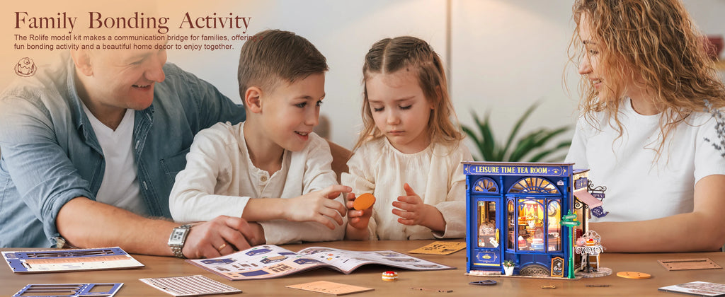 Robotime Rolife tiempo libre salón de té DIY Kit de casa de muñecas en miniatura manualidades pasatiempos increíble regalo para mujeres niños DG171