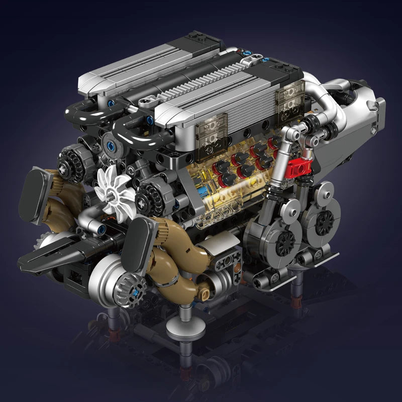 Mould King-bloques de construcción de piezas de coche técnico, motor W16 para BGT, supercoche