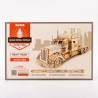 Robotime Rokr coche clásico 3D rompecabezas de madera tren ejército Jeep camión pesado coche Vintage escala 1:15 Kits de construcción de modelos para niños
