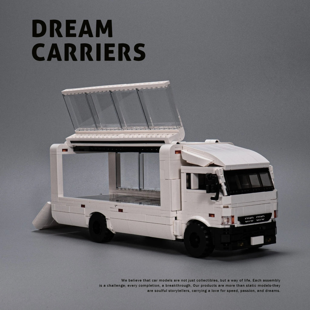 Bloques de construcción de camiones con remolque cerrado serie Dream Carrier F3, 830 Uds., PB8837
