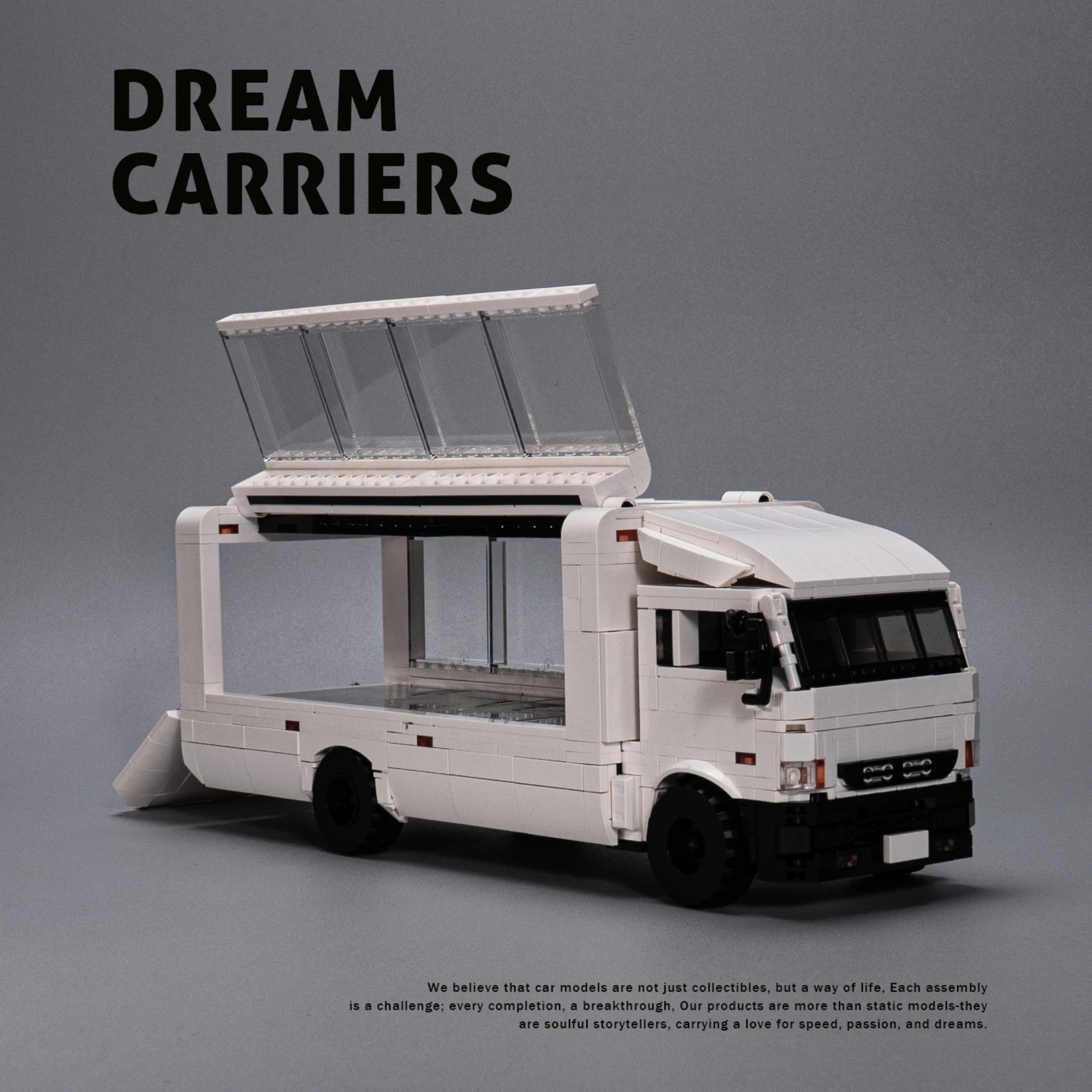 Bloques de construcción de camiones con remolque cerrado serie Dream Carrier F3, 830 Uds., PB8837