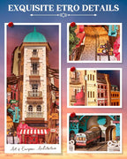 Robotime - Kits de Casa en Miniatura para Armar, Escena de Calle con Luces, Diorama, Kit de Construcción de Modelos, Decoración, Regalo para Adultos