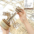 Robotime Roker-rompecabezas de madera 3D para adultos, Kit de modelo de caja Musical DIY para construir un Kit de construcción de autoensamblaje, torre de Control de avión