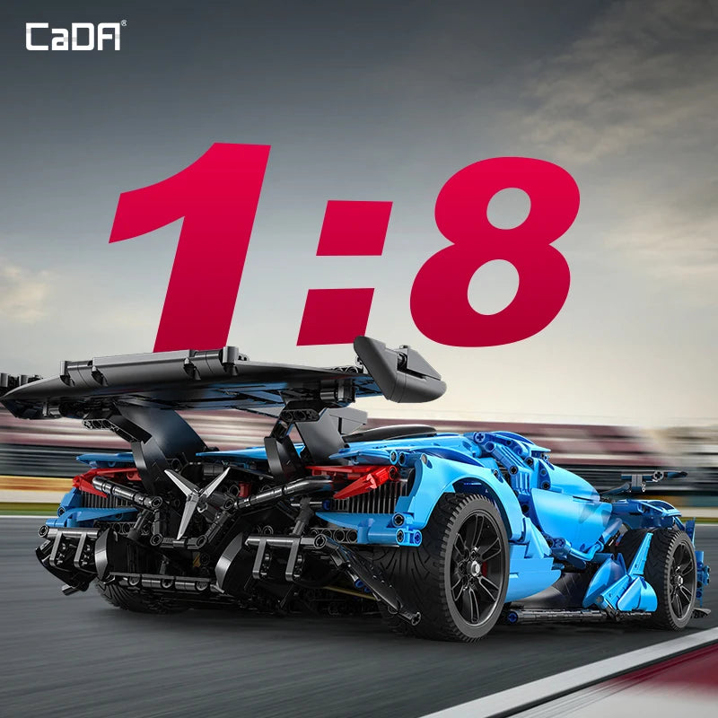 Cada 3865 Uds 1:8 ciudad azul coche de carreras V12 Hypercar modelo