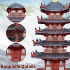 Piececool-rompecabezas 3D de Metal juego de Pagoda de cinco pisos, juguete de construcción