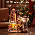 Robotime Rokr Caja de música de madera Fábrica de regalos de sueños de Navidad Rompecabezas de madera 3D Kits de modelos de madera Construye los mejores regalos para niños y adultos
