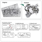 Piececool-rompecabezas de Metal 3D modelo de ensamblaje de motocicleta de plata
