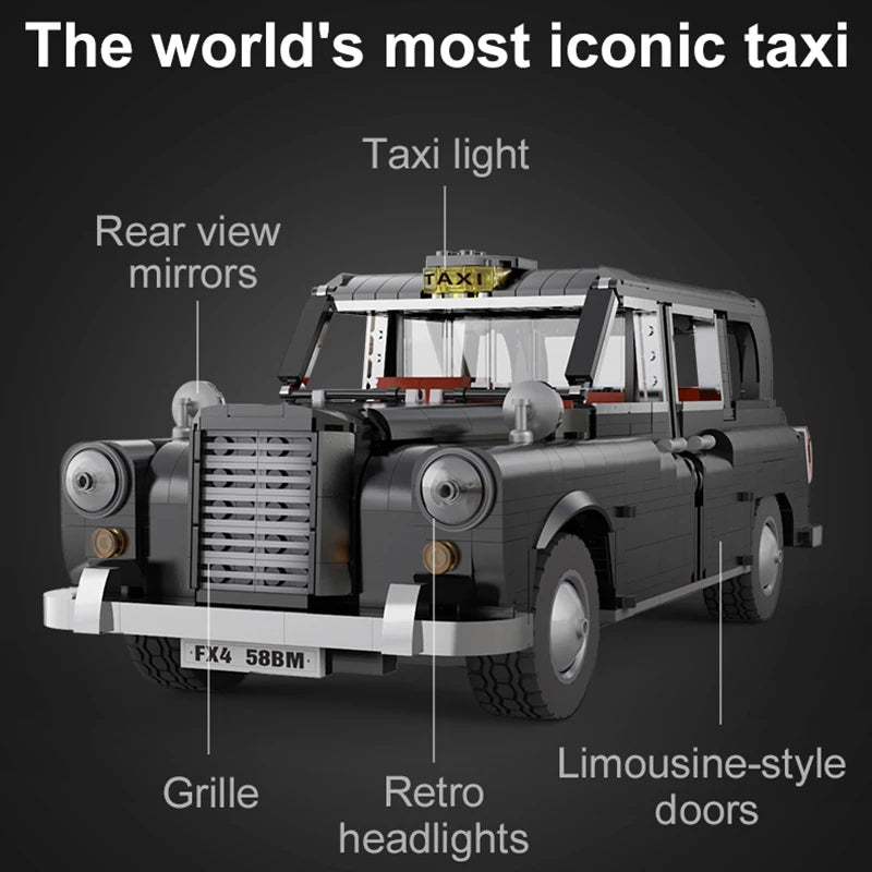 Cada-bloques de construcción MOC RC  juguete de ladrillos para armar coche taxi de Londres