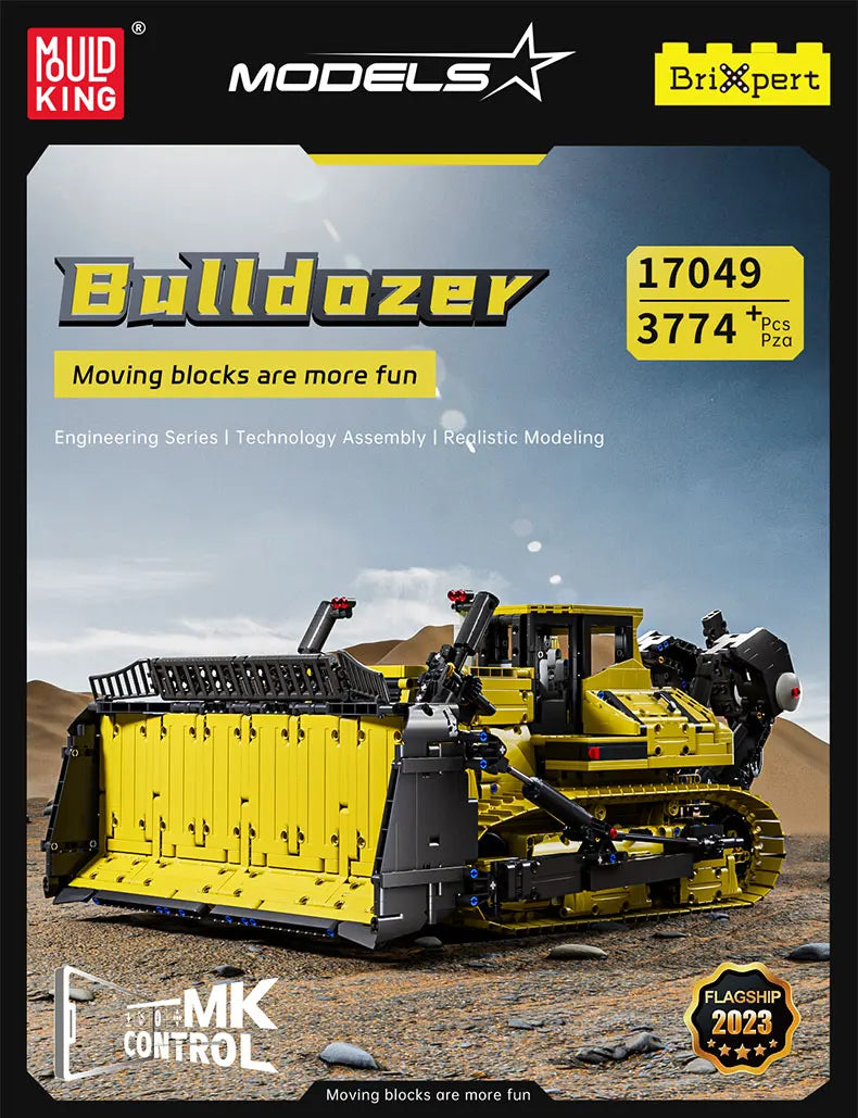 Mould King 17049 coche de juguete técnico la aplicación RC PR766 Bulldozer montaje de bloques de construcción camión ladrillo
