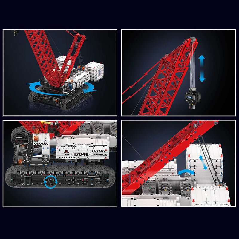 Mould King 17046 juguetes técnicos para coche, Wacker de Control remoto, grúa Crawer 16000, juego de bloques de construcción de ladrillos