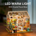 Robotime Rolife-casa de jardín de ensueño, rompecabezas 3D DIY, Kit de casa de muñecas en miniatura, manualidades, pasatiempos, estantería, objetos decorativos