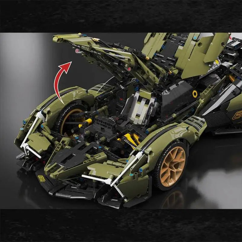 Bloques de construcción del superdeportivo técnico Lamb V12, 2527 piezas, escala 1:8, MOC City Speed