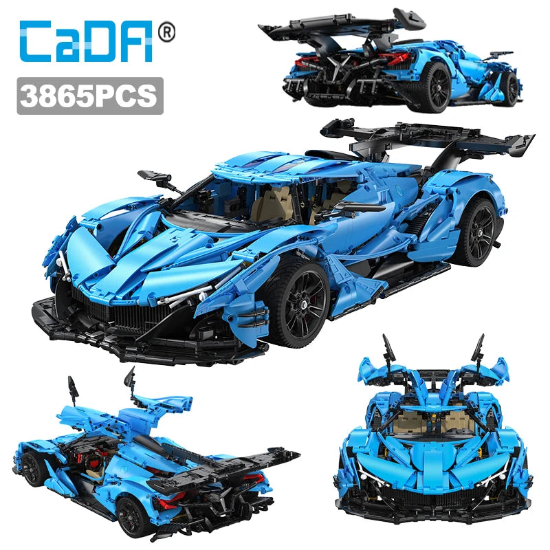 Cada 3865 Uds 1:8 ciudad azul coche de carreras V12 Hypercar modelo