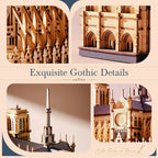 Robotime Rokr rompecabezas 3D catedral de París Kit de modelo de madera para adultos para construir juguetes DIY construcción kits de manualidades regalo Ideal