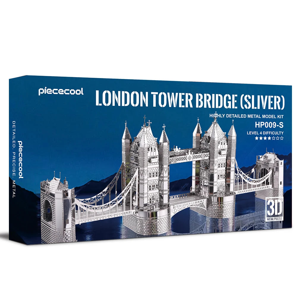 Piececool-rompecabezas de Metal 3D para adultos, rompecabezas de puente de La Torre de Londres, Kits de construcción de modelos