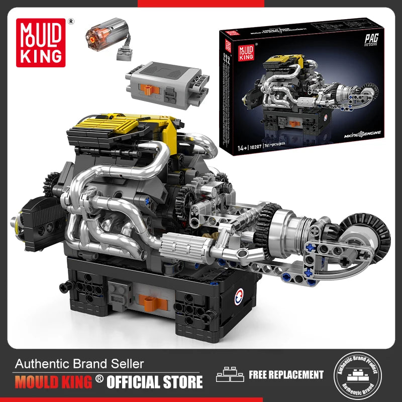 Mould King 10207 juguetes de coche técnico el supercoche PAG V12 conjunto de bloques