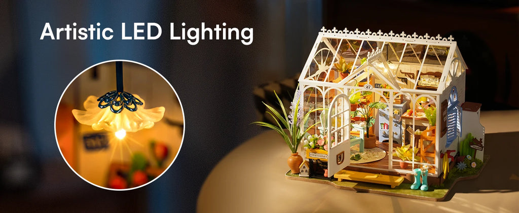Robotime-casas de muñecas rolife para niños y adultos, jardín de ensueño en miniatura, casa de muñecas de madera con muebles