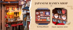 Robotime Sakura Wine Alley DIY Booknook con luces DIY casa de muñecas en miniatura Kit 3D rompecabezas de madera sujetalibros estantería decoración regalo