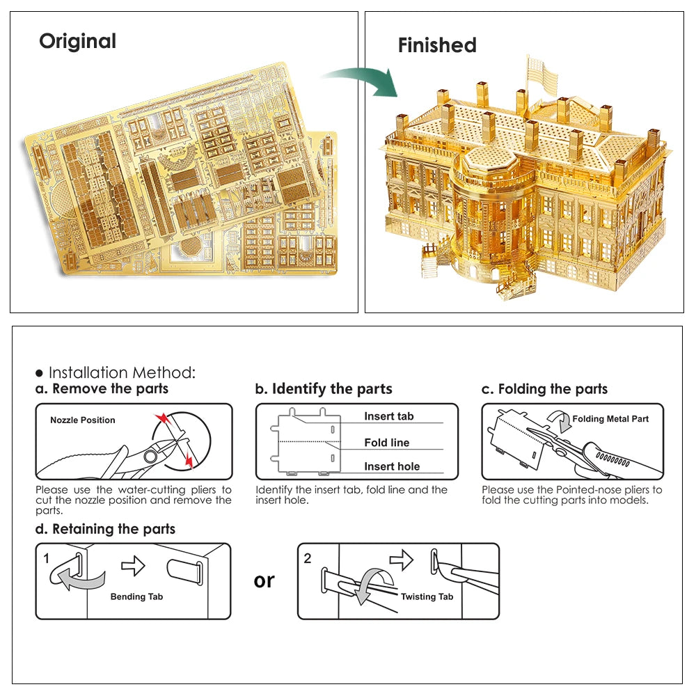 Piececool-rompecabezas de Metal 3D, conjunto de modelos de construcción, Kit de montaje DIY para rompecabezas, arquitectura famosa