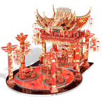 Piececool-rompecabezas de Metal 3D para adultos, modelo de teatro Crabapple rojo