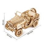 Robotime Rokr coche clásico 3D rompecabezas de madera tren ejército Jeep camión pesado coche Vintage escala 1:15 Kits de construcción de modelos para niños
