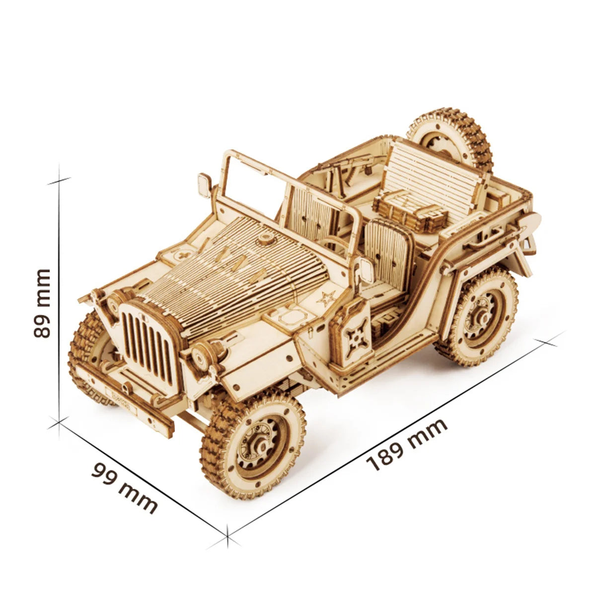 Robotime Rokr coche clásico 3D rompecabezas de madera tren ejército Jeep camión pesado coche Vintage escala 1:15 Kits de construcción de modelos para niños