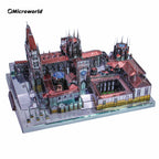 Microworld-rompecabezas de Metal 3D, modelo de construcción de Catedral de Burgos español, Kits de ensamblaje, rompecabezas educativo de corte láser
