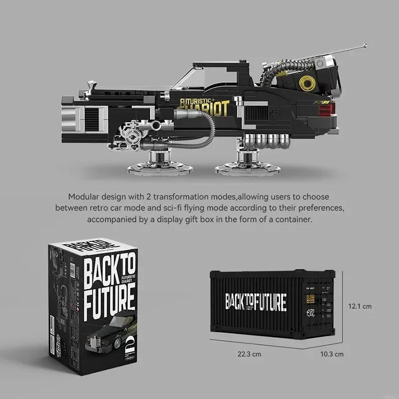 Bloques de construcción de automóviles flotantes técnicos PB8827, vehículo de conducción futuro creativo