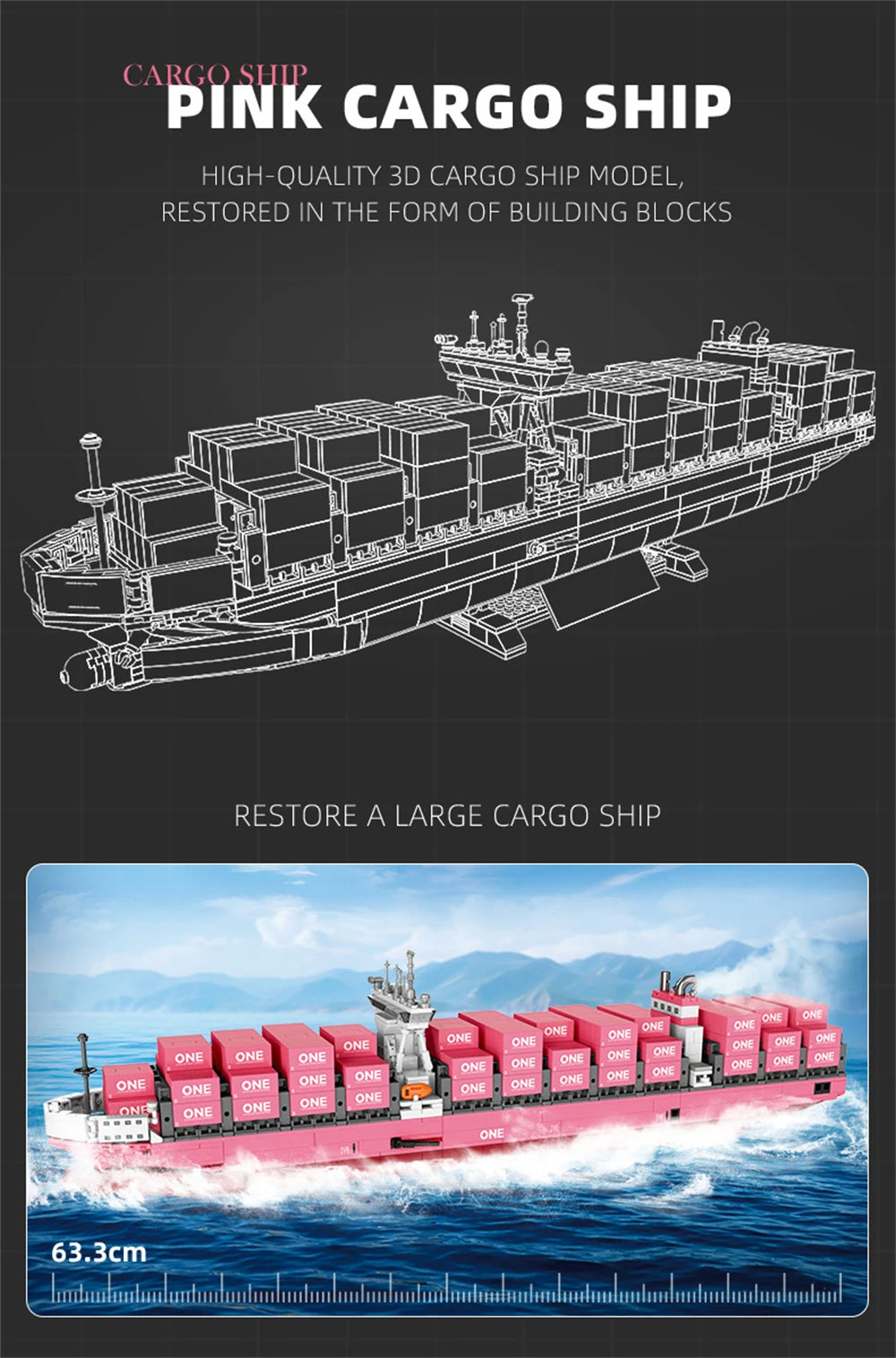JIESTAR JJ9217 Bloques de Construcción de Modelo de Buque Portacontenedores