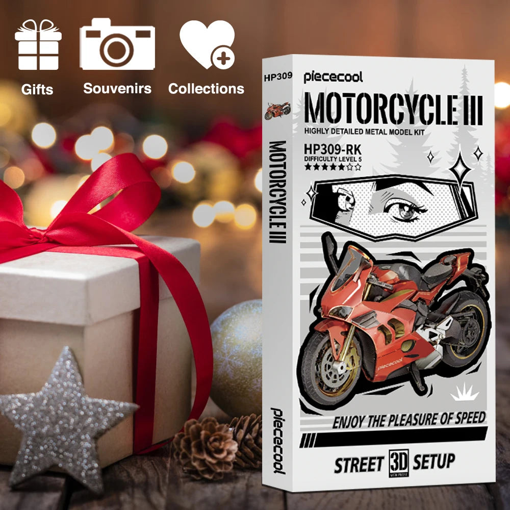 Piececool-rompecabezas de Metal 3D motocicleta III