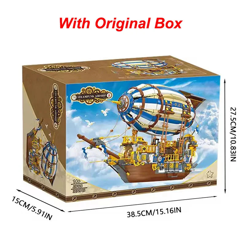 Bloques de Construcción Creativos JIESTAR, Modelo de Dirigible Steampunk, Ladrillos 3D, Barco Pirata de Caballeros