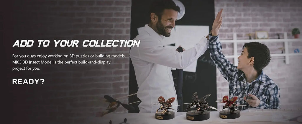 Robotime Rokr-rompecabezas 3D de Metal Stag Beetle, juegos de estilo Punk, regalo de cumpleaños, diseño mecánico de fácil montaje, Juguetes DIY, MI03