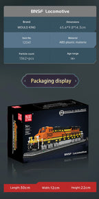 Mould King 12041 Tren técnico de juguete, conjunto de bloques de construcción de locomotora del norte RC