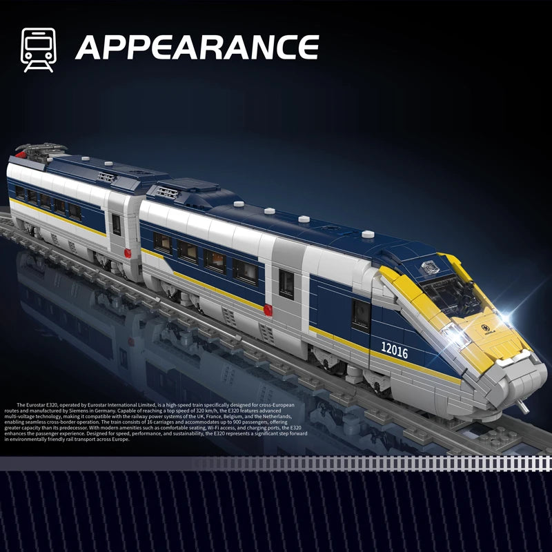 Mould King 12016 juguetes técnicos del coche el bloque de construcción del tren motorizado Europa Star E320