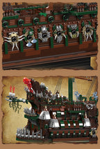 Mould King 13218, barco pirata MOC Flying Ductchman, montaje de bloques de construcción modelo de barco
