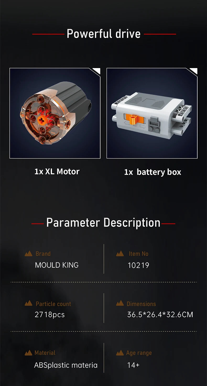 Mould King-juego de ensamblaje de motor V8, F488 supercoche