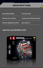 Mould King-juego de ensamblaje de motor V8, F488 supercoche