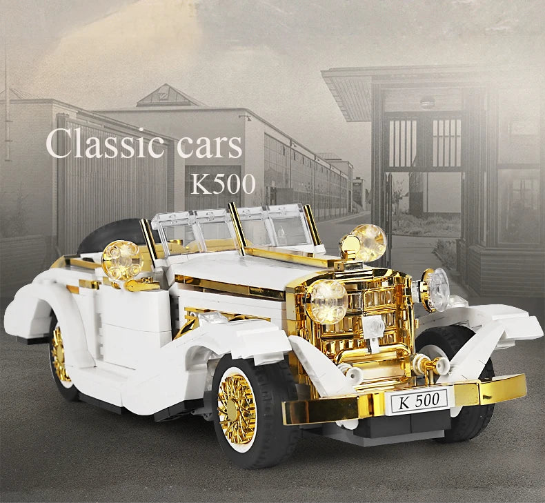 Mould King 10003, bloques de construcción de automóviles técnicos, conjunto de modelos de coches Vintage K500, juguetes de coche antiguo
