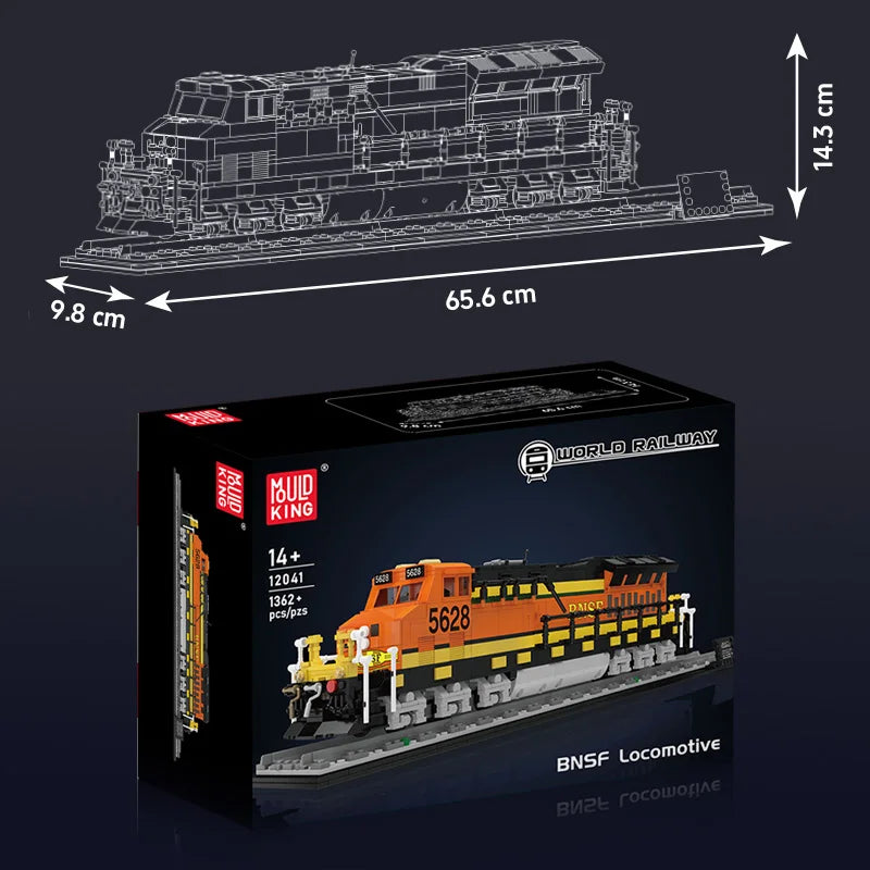 Mould King 12041 Tren técnico de juguete, conjunto de bloques de construcción de locomotora del norte RC