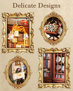 Robotime Rolife Catherine's Living Room DIY Kit de casa en miniatura Kit de construcción de modelo de casa de muñecas de madera con LED y muebles DG175