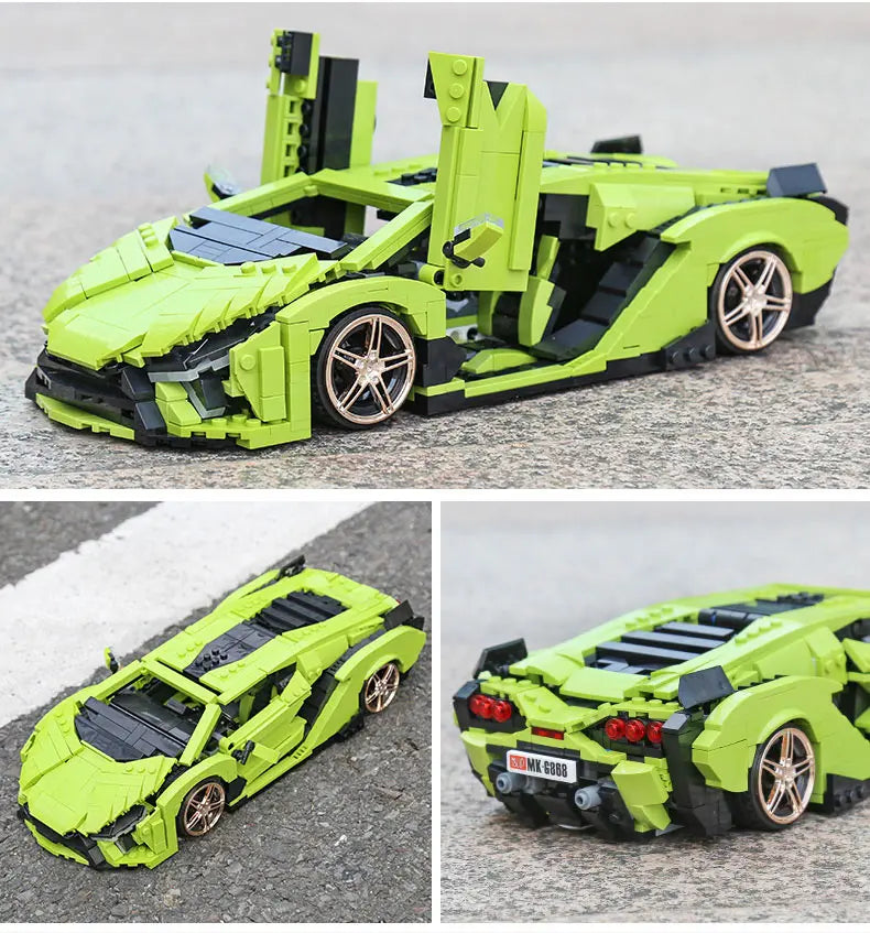 Mould King-bloques de construcción de coches técnicos para niños, juguete de ladrillos para armar coche de carreras deportivo Sian