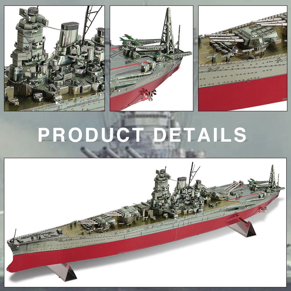 Piececool: rompecabezas metálicos en 3D, kits de montaje del acorazado Musashi
