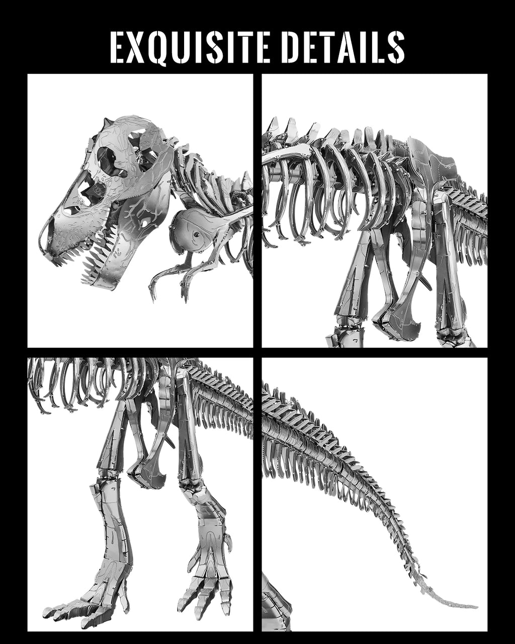 Piececool - Rompecabezas Metálicos 3D, Modelo de Esqueleto de T-Rex
