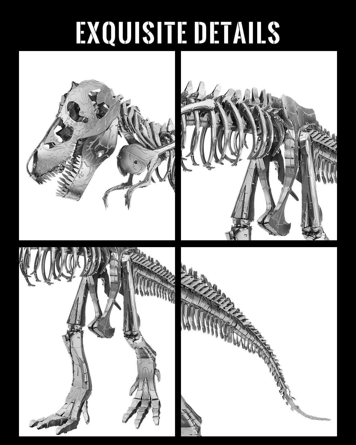 Piececool - Rompecabezas Metálicos 3D, Modelo de Esqueleto de T-Rex