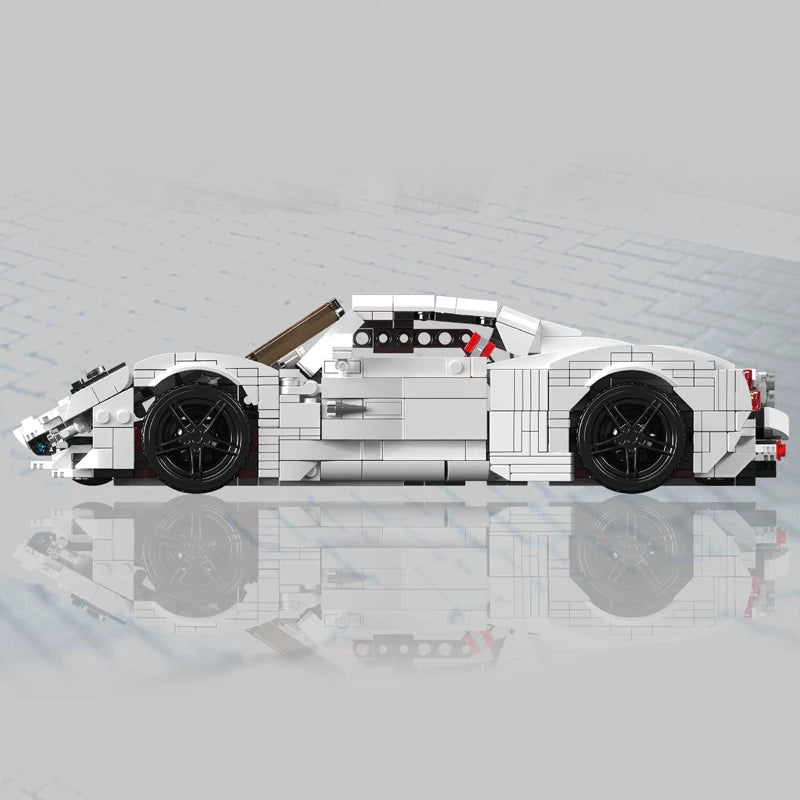 Mould King 10196, coches de juguete técnicos, coche de carreras deportivo Utopia blanco