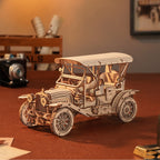 Robotime Rokr coche clásico 3D rompecabezas de madera tren ejército Jeep camión pesado coche Vintage escala 1:15 Kits de construcción de modelos para niños